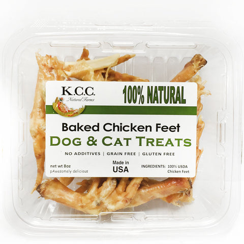 KCC Farms Baked Chicken Feet Dog Treats, 8oz