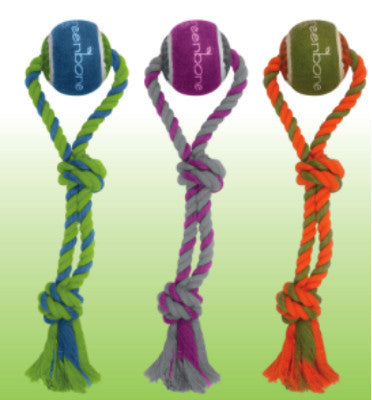 Buy Online Tennis Ball Double Knot Rope Dog Pull Toys