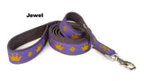 purple and yellow dog leash