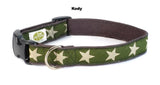 green with white stars dog collar 