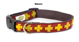 red with yellow crosses dog collar 