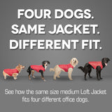 Loft Dog Jacket - Reversible - Red Grey