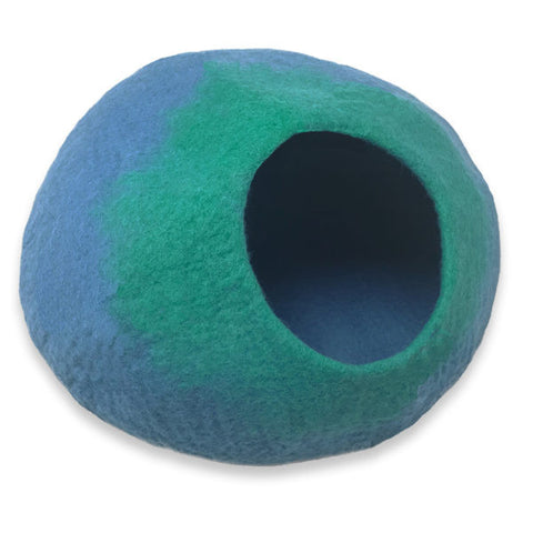 Cat Cave Cocoon - Blue and Turquoise