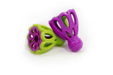 green and purple pet toy 