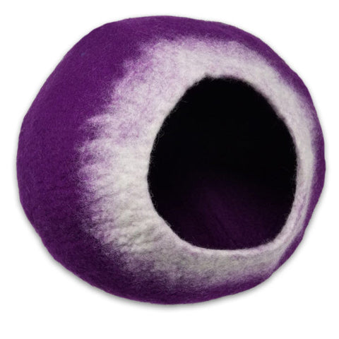 Cat Cave Cocoon - Purple and White