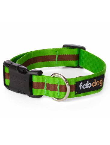 Fabdog Stripe Collar - Green