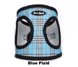 blue plaid Mesh animal Harness