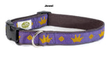 purple and yellow dog collar 