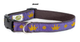 purple and yellow dog collar 