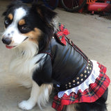 Harness Biker Dress Red Plaid