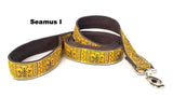 yellow with red stripes dog leash 